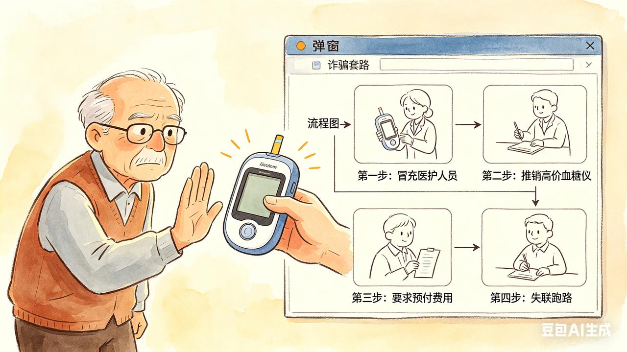  
 
标题：免费领血糖仪？别被“套路”绕进去！
 
最近啊，好多老伙计都刷到那