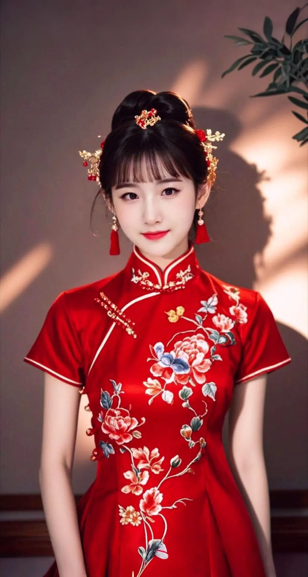 AI扩图 AI中式红颜