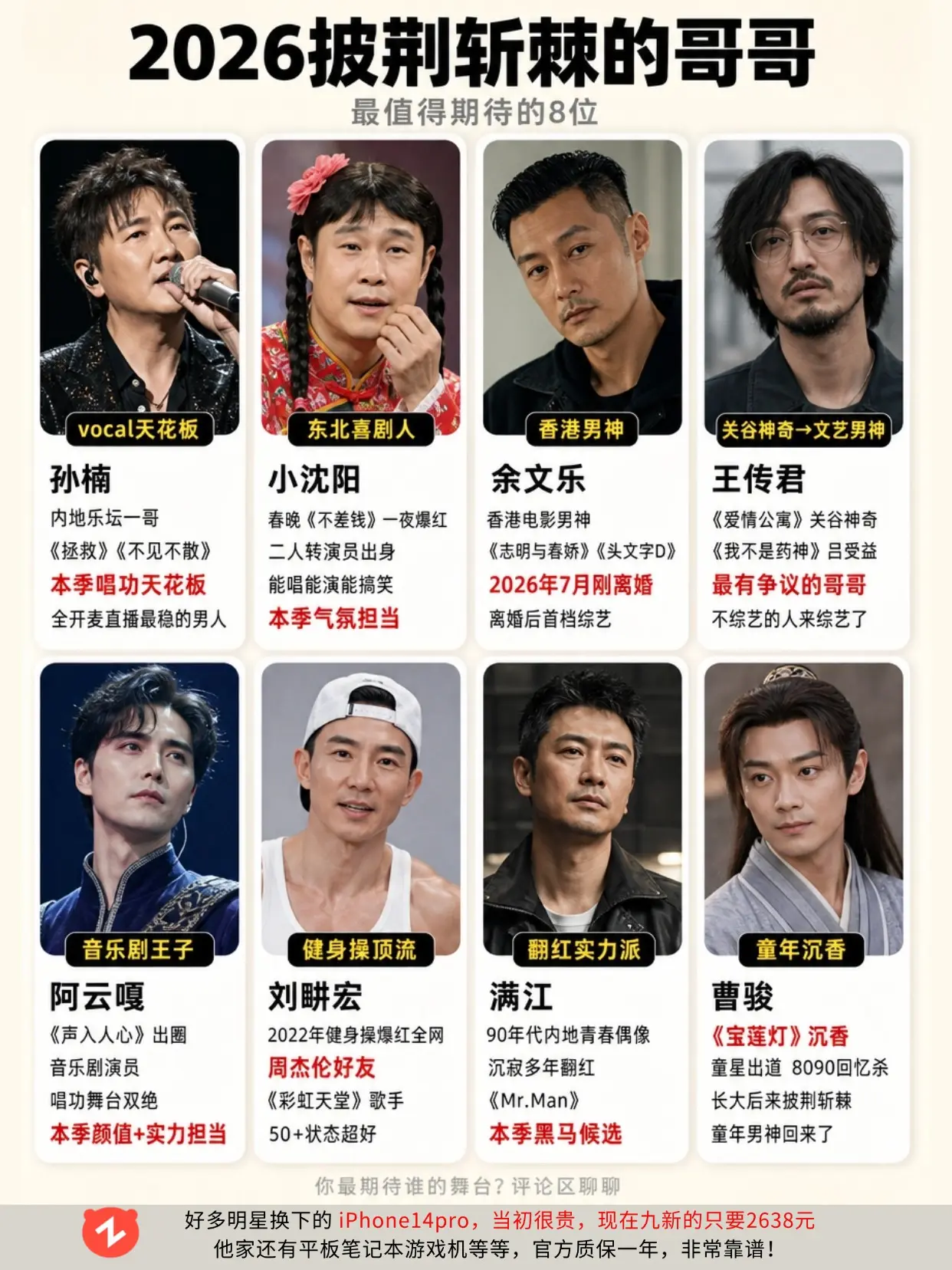 2026披荆斩棘的哥哥，你最期待谁？