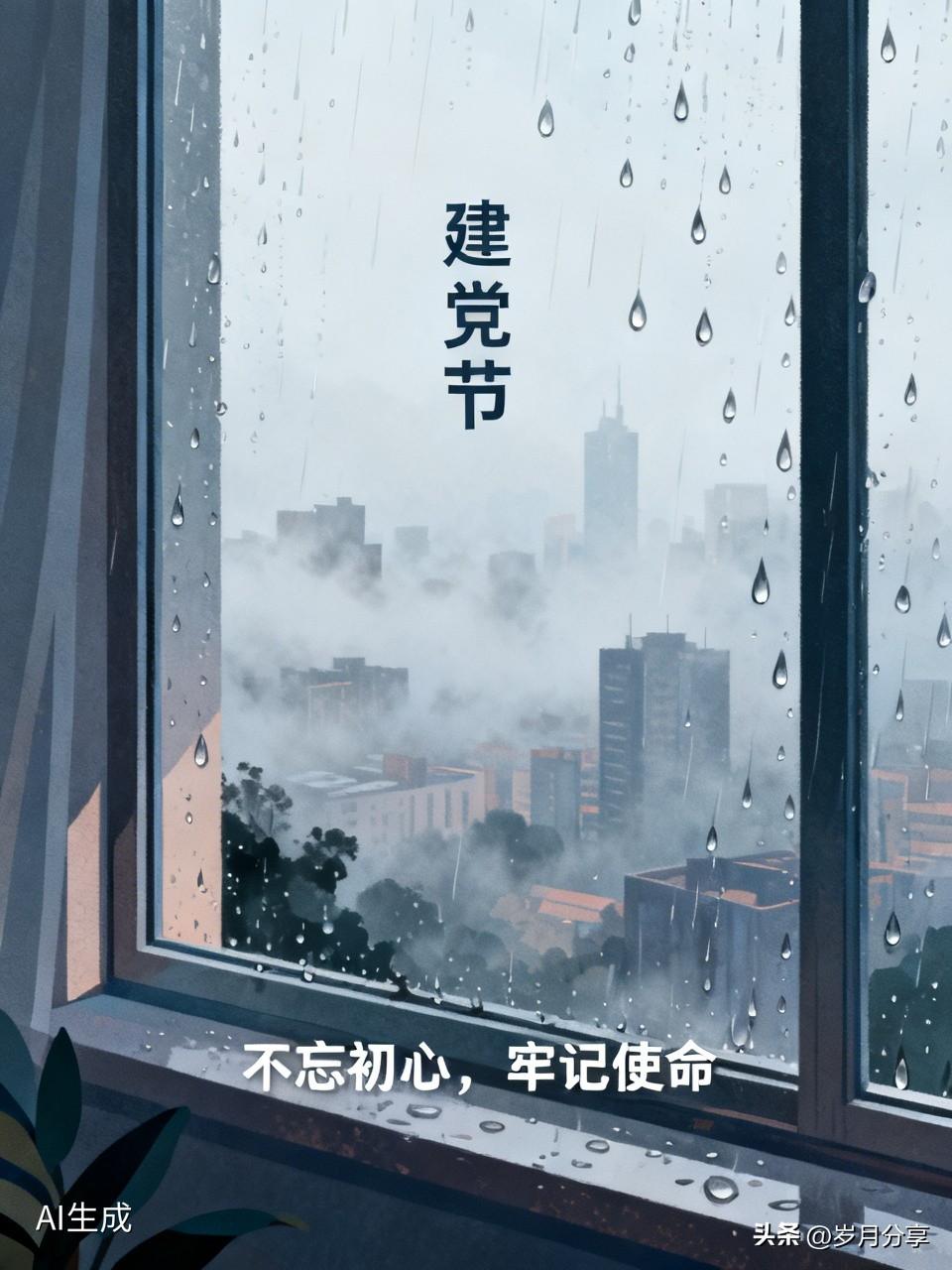 今天起床打开窗户，外面一片雾茫茫，小雨随风在窗前舞动着，时不时还飞进来跳到我的书