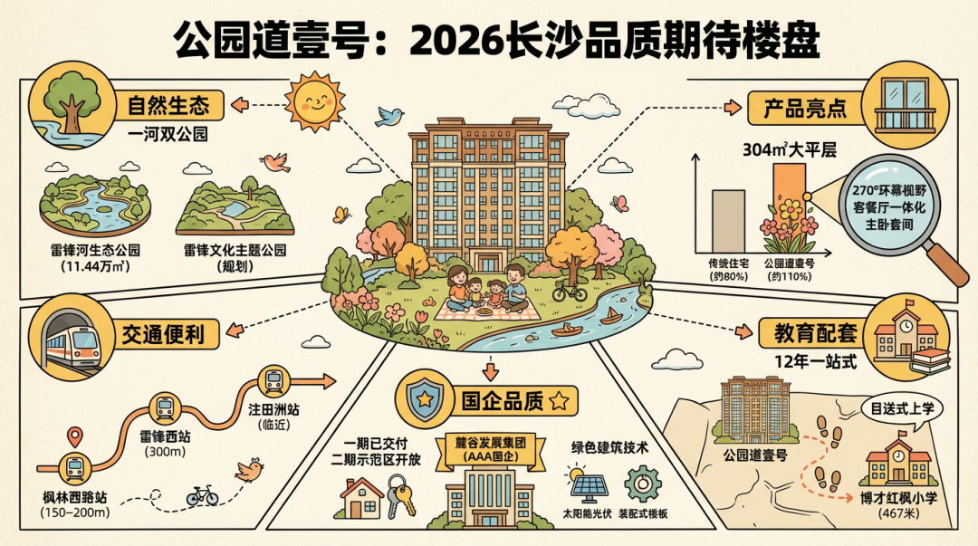 地产AI：为什么说公园道壹号是2026长沙“品质期待楼盘”？答案藏在这片绿意里！
