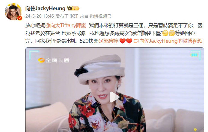 #向太曝向佐郭碧婷准备生三孩#向太曝向佐郭碧婷准备生三孩，喜欢小朋友，想生就生吧