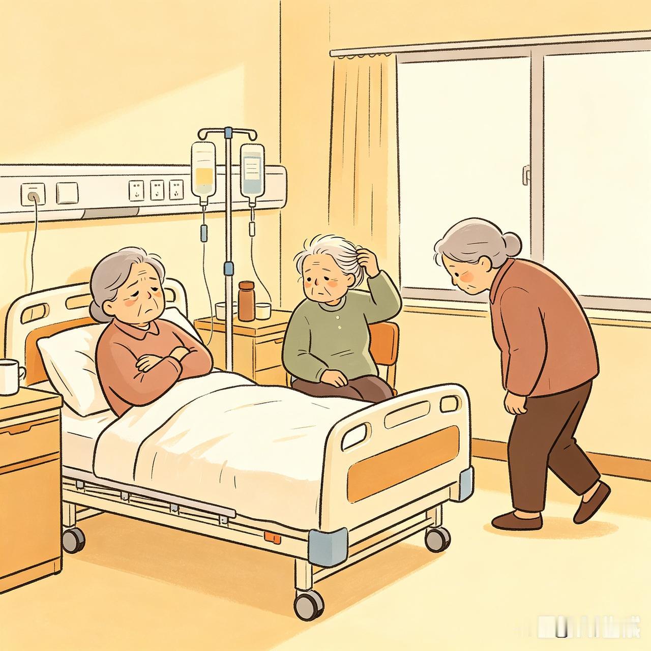 一个病房住了仨老太太
一个87岁的
一个89岁的
最小的那个也74岁了

大夫统