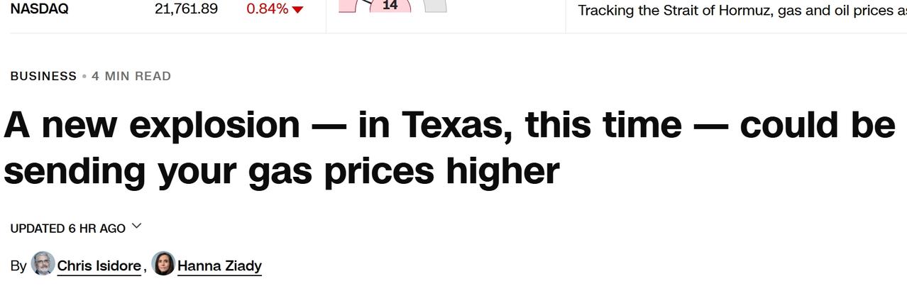 美国一家大型炼油厂发生爆炸，进一步推高油价
当地时间周一，美国德克萨斯州波特亚瑟