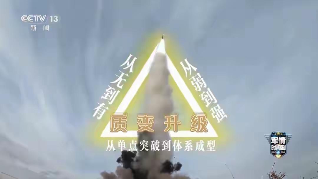 总台记者在火箭军某野外训练场，报道了数枚新型导弹火力突击的过程。这款东风-17导