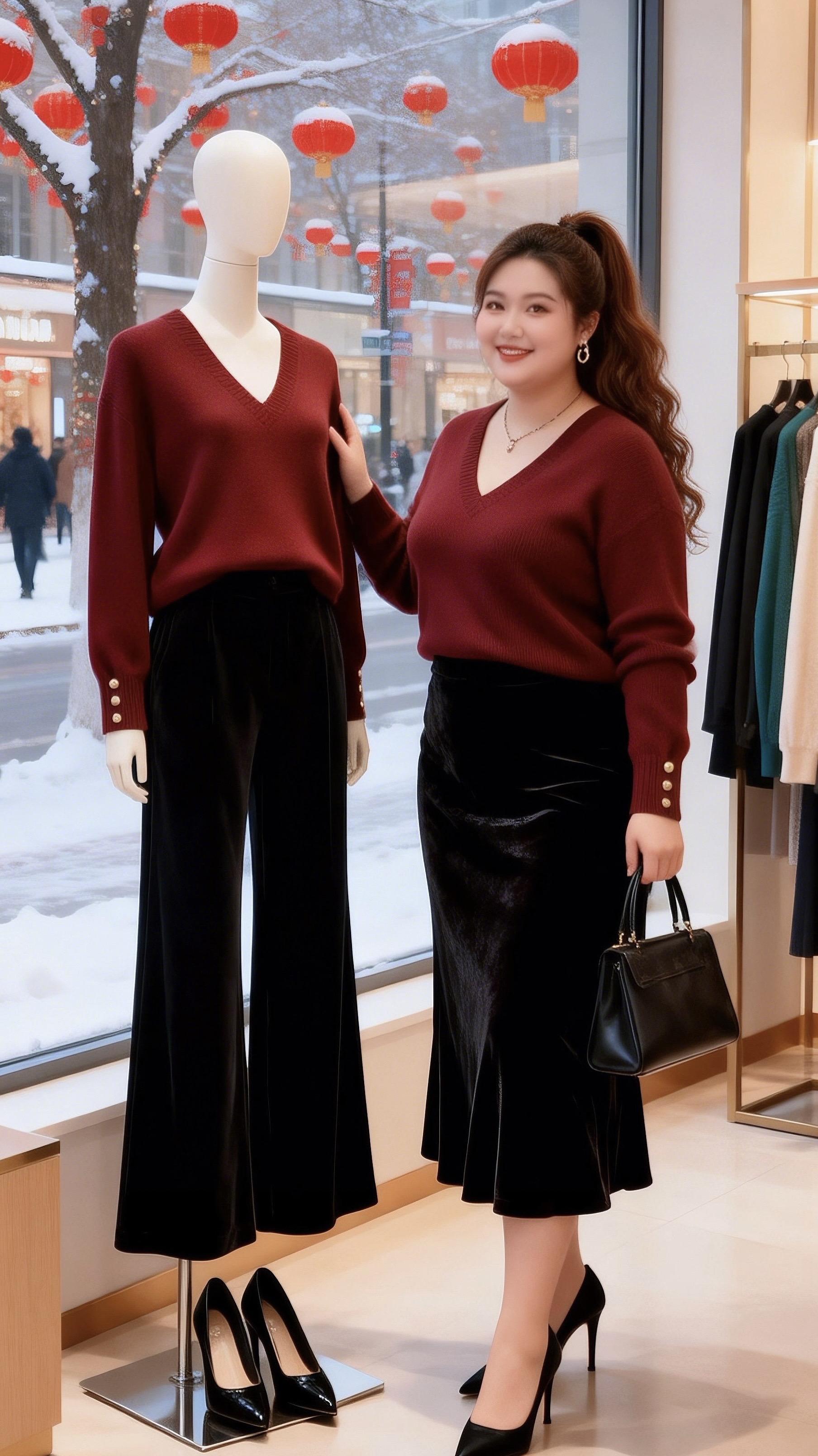 大码穿搭 针织毛衣 冬季内搭合集冬日穿搭一周不重样微胖女生冬日衣服测评