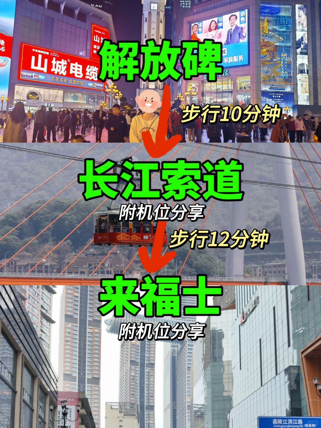 救命🆘解放碑-长江索道-来福士好近！