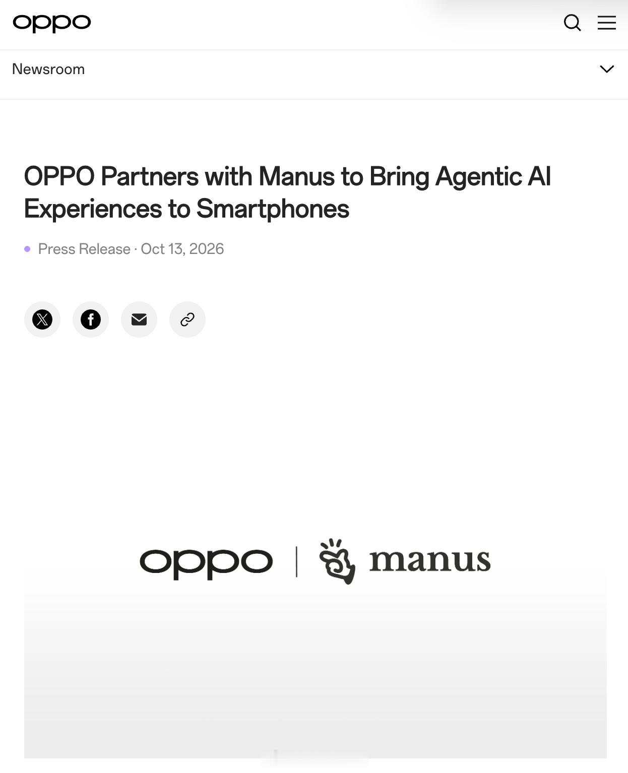 OPPO和Manus达成合作 突然发现 OPPO 和 Manus 官宣合作了。看