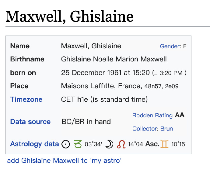吉丝琳·麦克斯韦尔Ghislaine Maxwell网友看了我早上写的，爱泼斯坦