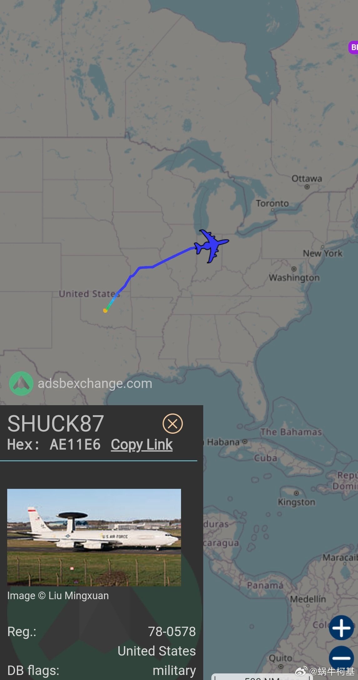 编号78-0578的一架E-3G起飞前往沙特替换断成两截的81-0005来源：a