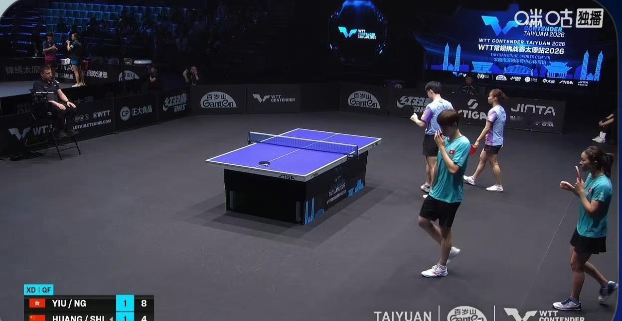 黄友政/石洵瑶🇨🇳被对手连扳两局了，
前三局黄友政/石洵瑶🇨🇳11-5，