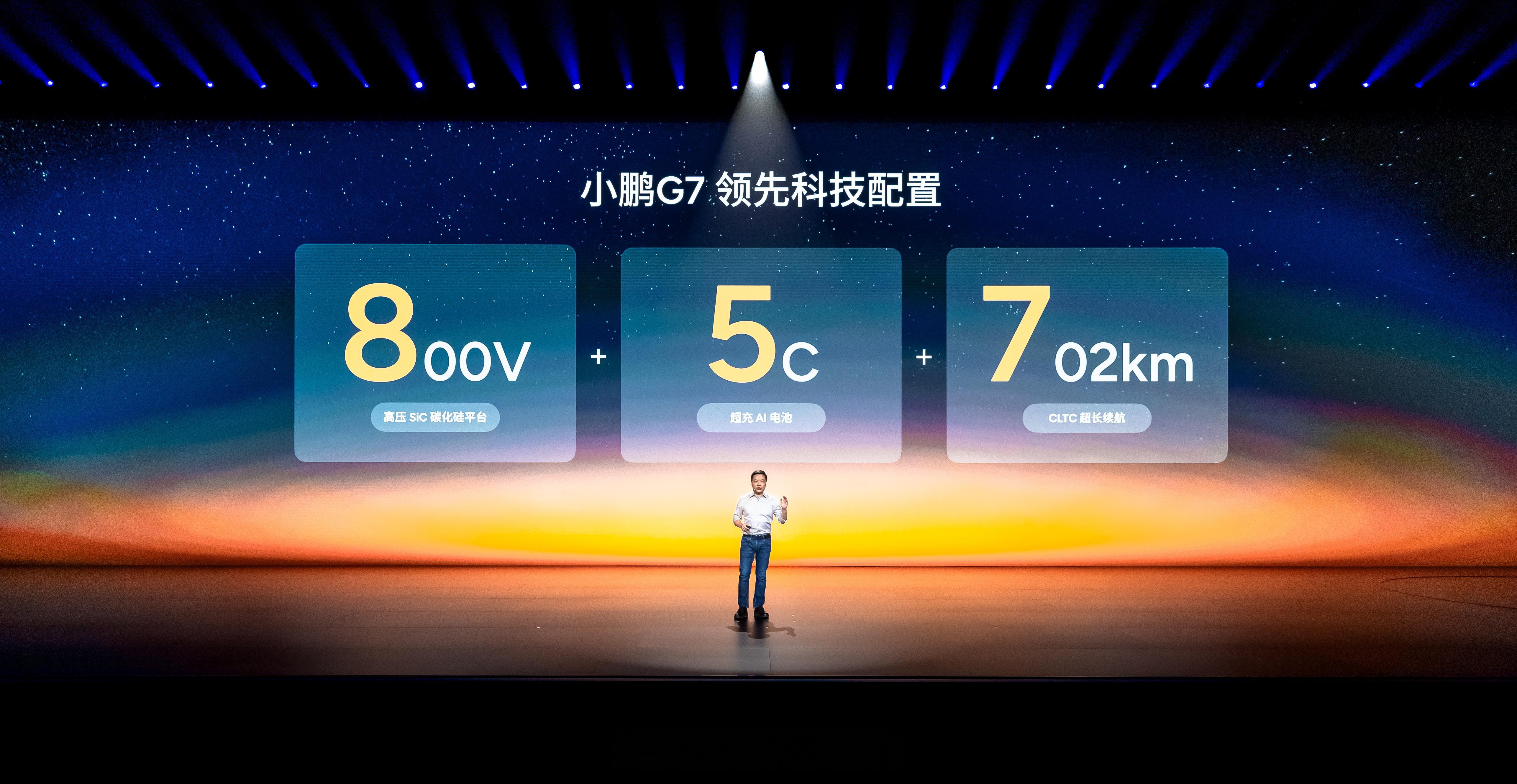 小鹏G7发布震惊央视朱广权小鹏G7太香了硬核三电配置“857”，全域800V+5