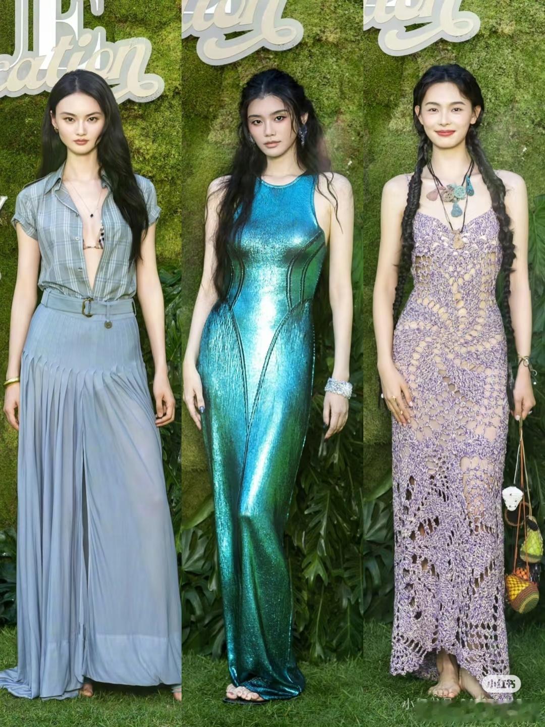 昨天Vogue Vacation三位超模的造型～奚梦瑶、贺聪、赵佳丽VOGUE海