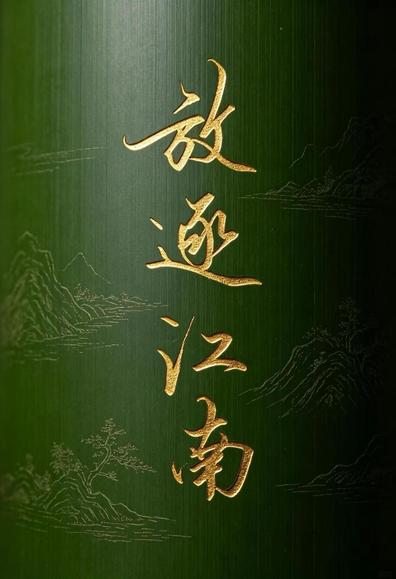 AI绿简金纹风 ai创作 手写文字