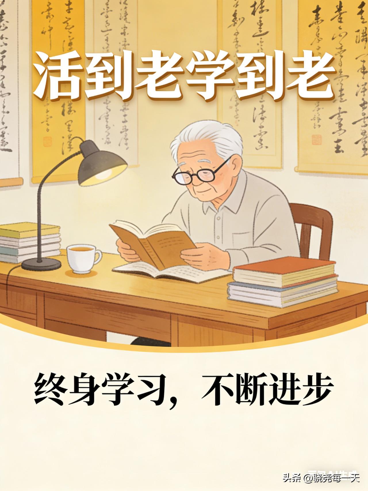 天天学习头脑好
增长知识见识高
幸福安康生活美
紧跟时代不掉队