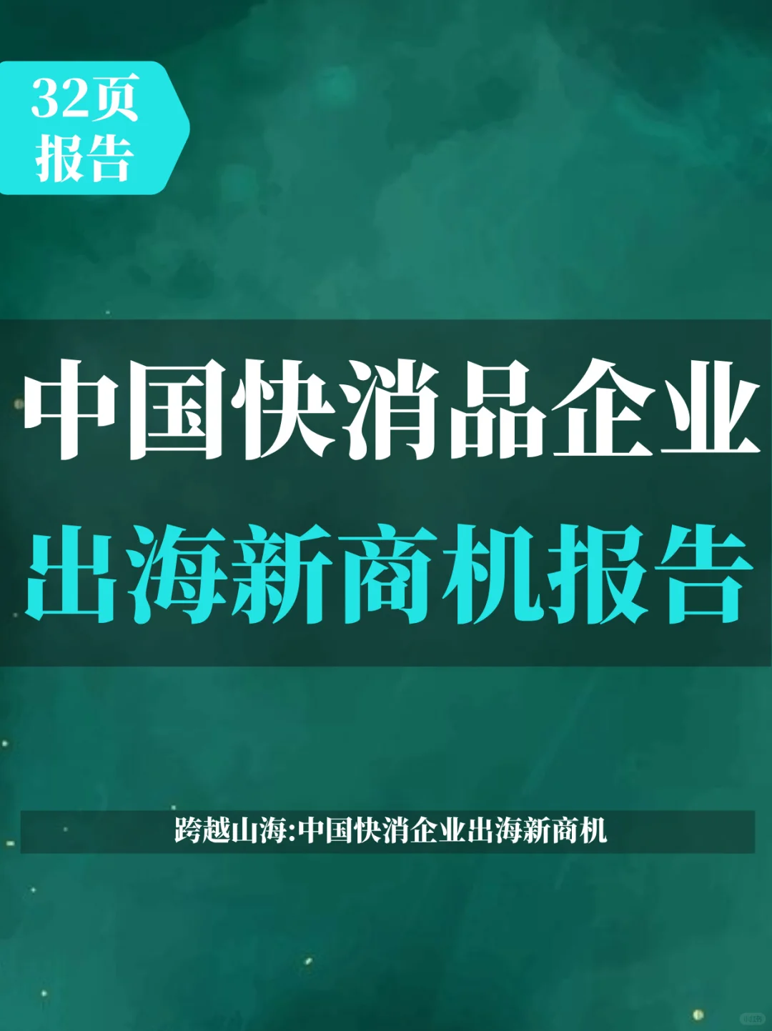 中国快消品企业出海新商机报告