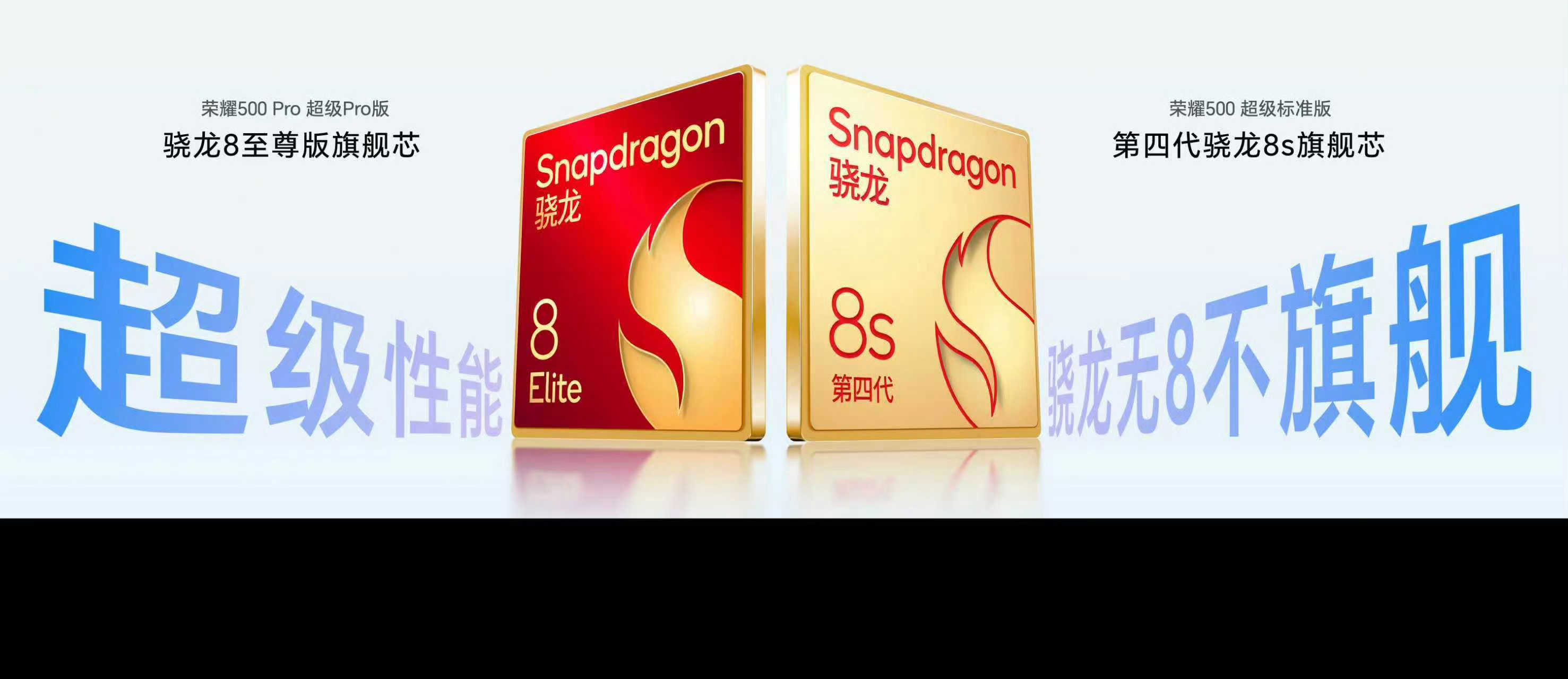 荣耀500全系骁龙8系芯片，标准版骁龙8s Gen4、Pro版骁龙8 Elite