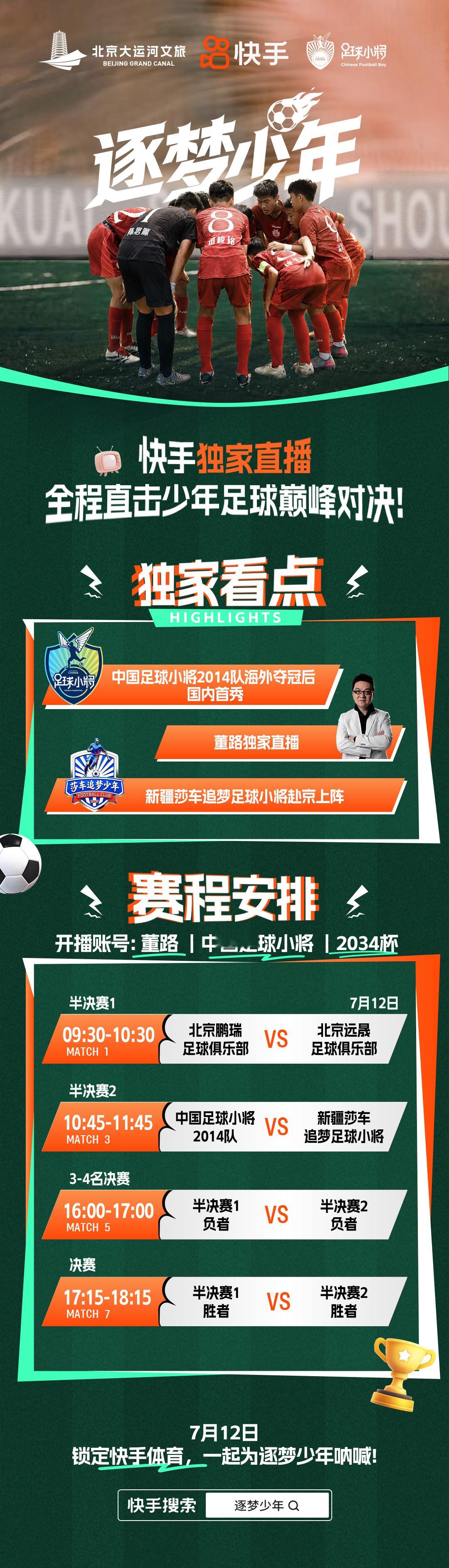 7月12日，董路率领的中国足球小将2014队，与知名博主B太带领的新疆莎车追梦足
