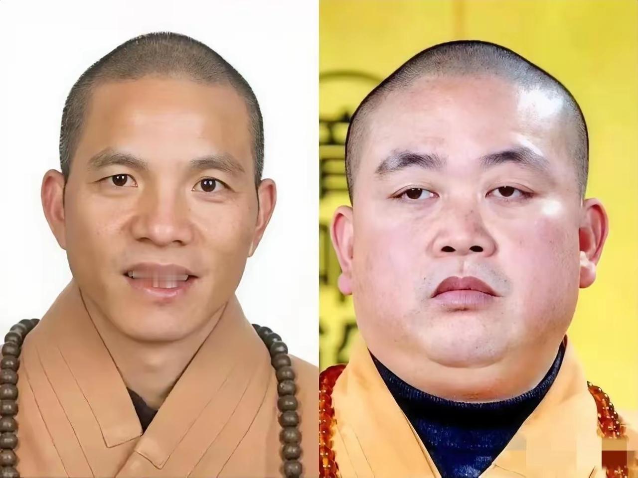 新任少林寺方丈礼乐法师 VS 旧任少林寺方丈释永信！

左边的像真和尚，眼神清澈