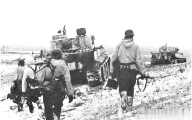 支援步兵作战的502营老虎，摄于44年初的北方集团军群战区#军事历史全触达##坦