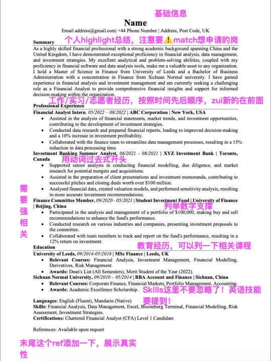 已上岸😭这才是🇬🇧面试官喜欢的cv模板！