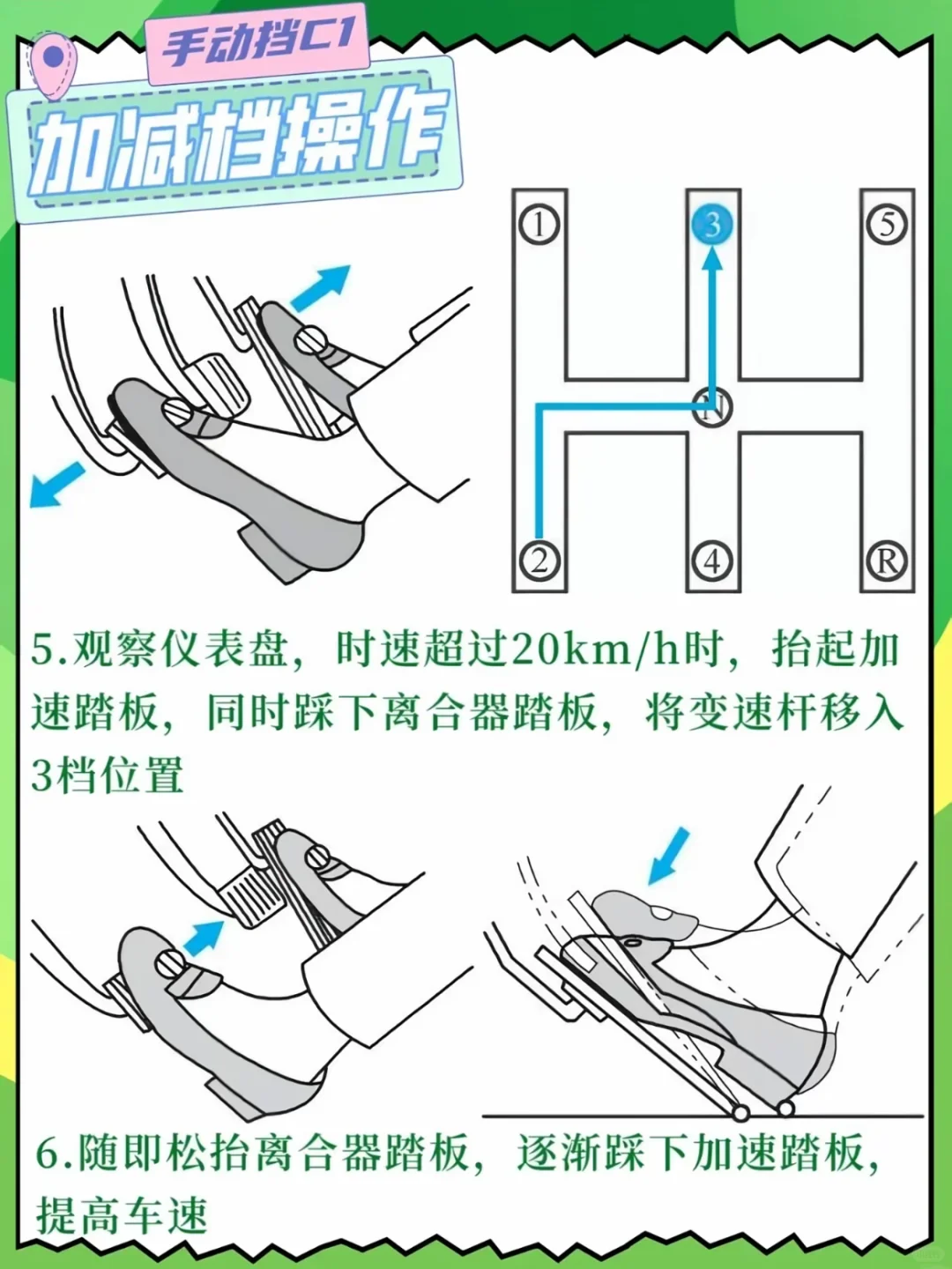科目三加减档操作‼️