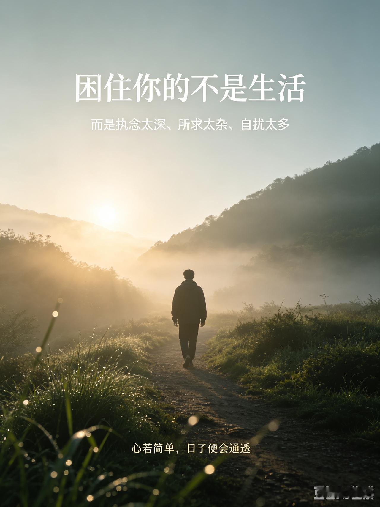 人心之所以困顿迷茫，从来不是生活苛责太多，而是我们执念太深、所求太杂、自扰太多。