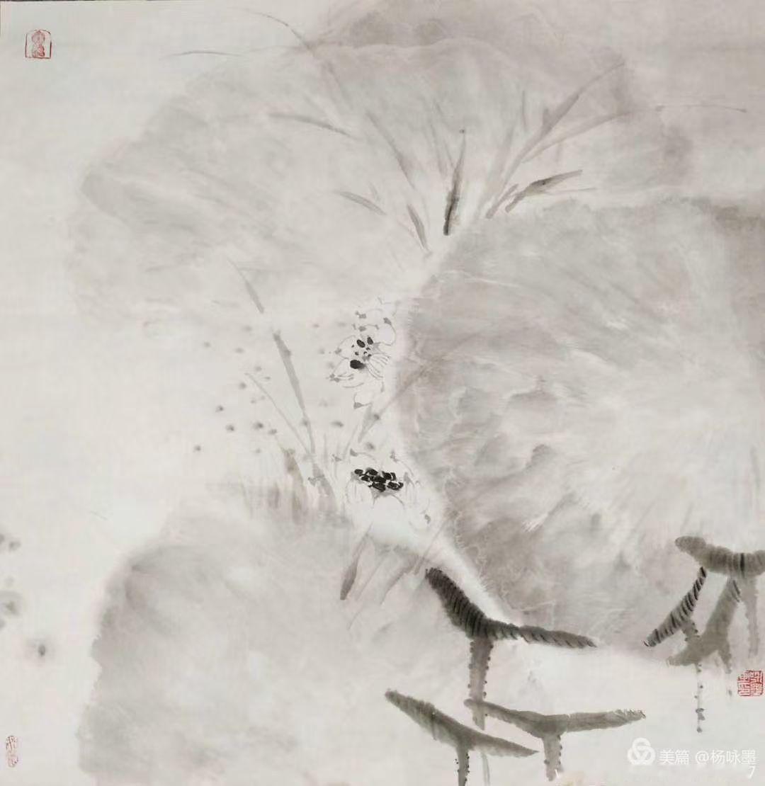 安然若素: 静如止水观云起，简似枯枝待春发，心安即是归处水墨意境之美 传统书画 