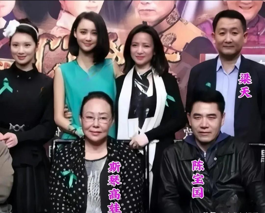 仔细一看，后排就认得出细眉飞扬，明眸善睐，秀韵多姿的何晴，还有右边气质尔雅的梁天
