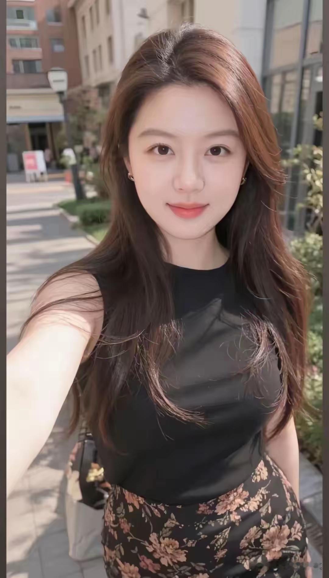 这位小姐姐真漂亮，笑容甜美。