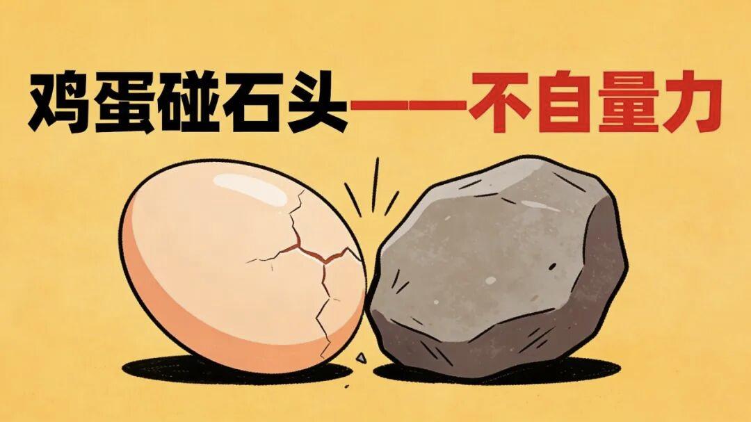 一个鸡蛋，非常天真的和石头在一起了，磕碰碰碰，弄得自己伤痕累累，但鸡蛋一直坚持着