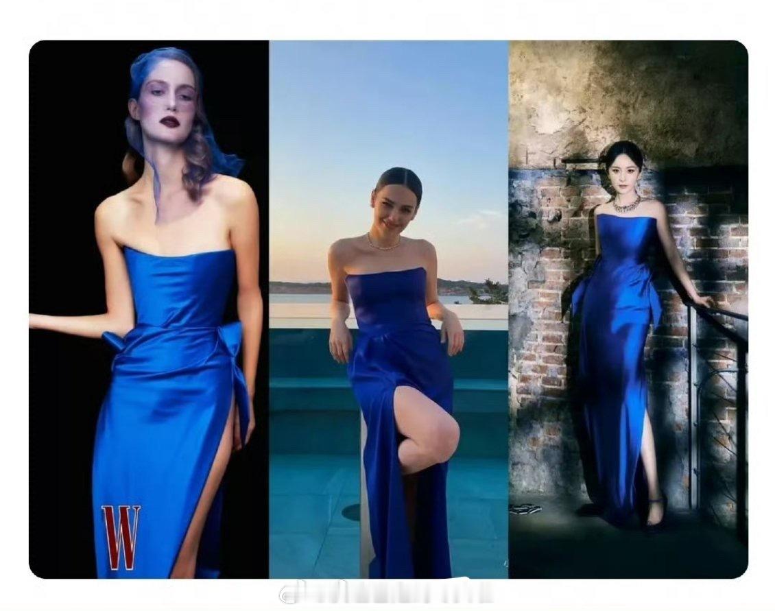 杨幂礼服刷屏，有博主说是三手 礼服。看了下图1，最左边（图2）是杂志图，中间这套