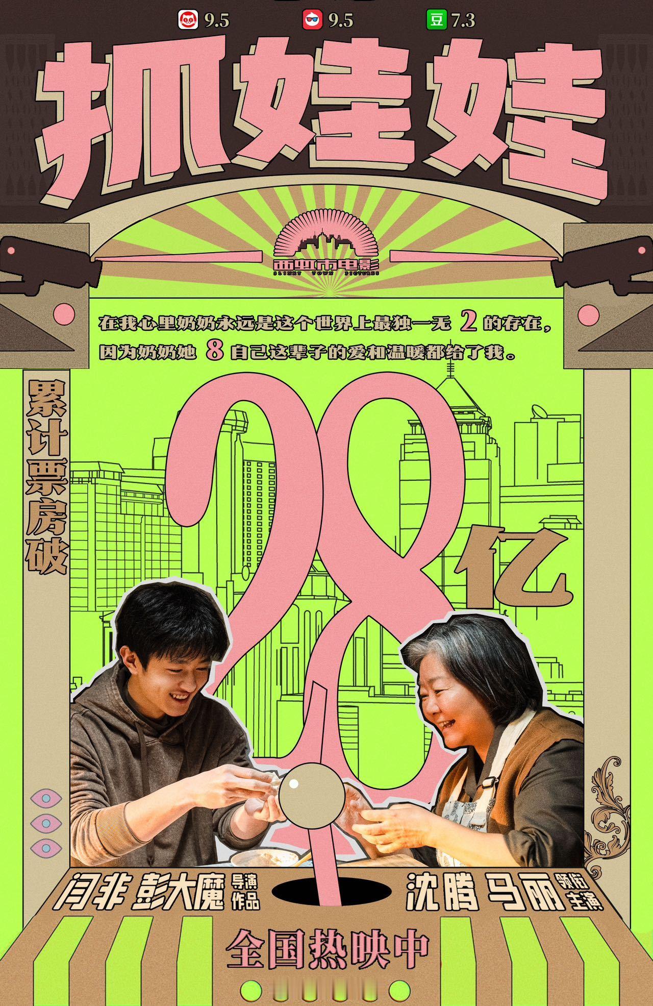 #抓娃娃票房破28亿# 暑期档喜剧电影《抓娃娃》累计票房破28亿。影片笑点设计幽