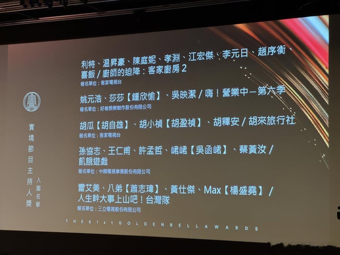 金钟奖今天宣布了本届提名名单，因为里面还是有些大家感兴趣的演员，所以搬过来并期待