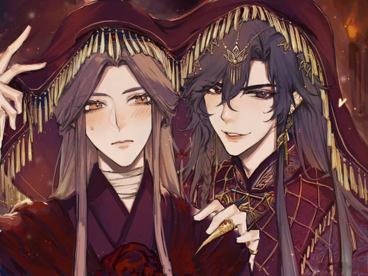 纯情太子妖艳妃哈哈哈哈花怜大婚[喜]，快来送上祝福#夏日次元盛典# ​​​