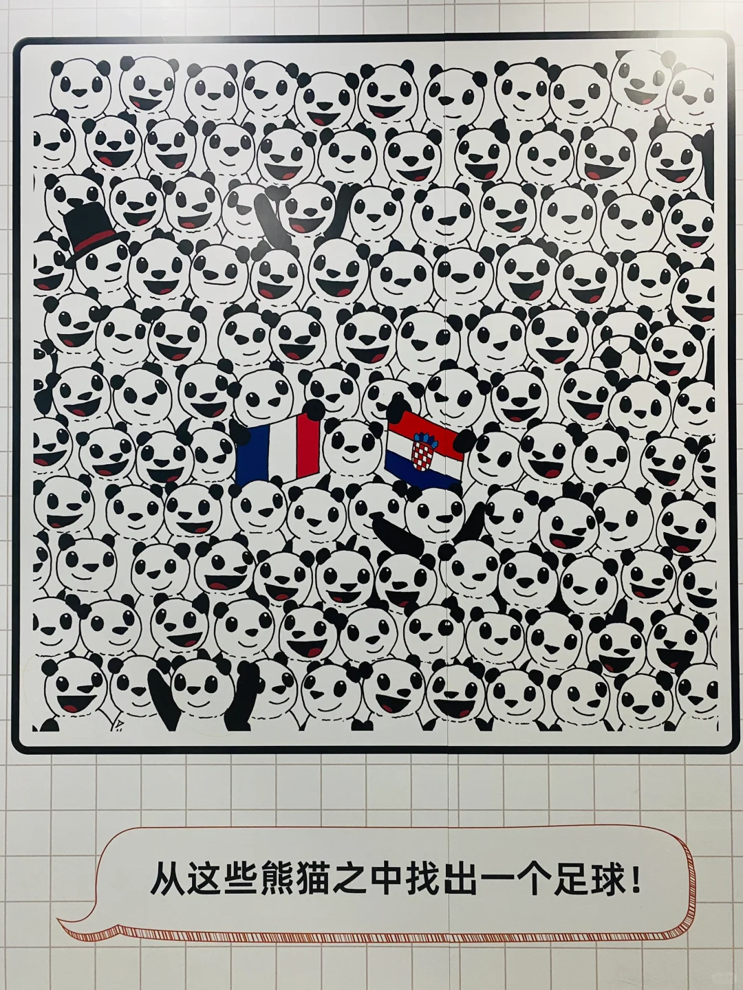 考👀眼力➡️从这些熊猫之中找出一个足球⚽️