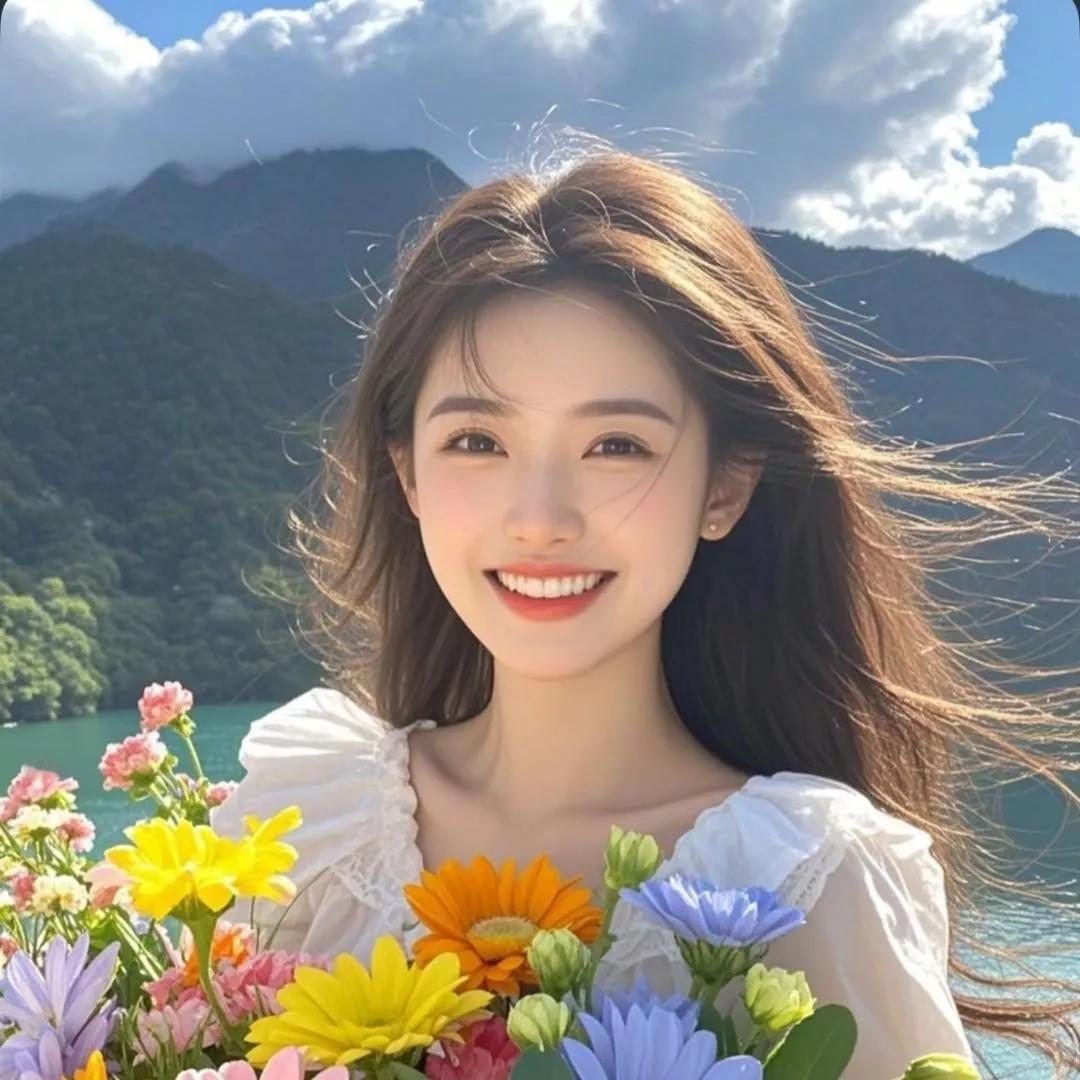 夏日少女，与山川湖海相伴，笑容灿烂少女感笑容 少女感微笑女孩 自然清新美少女 少