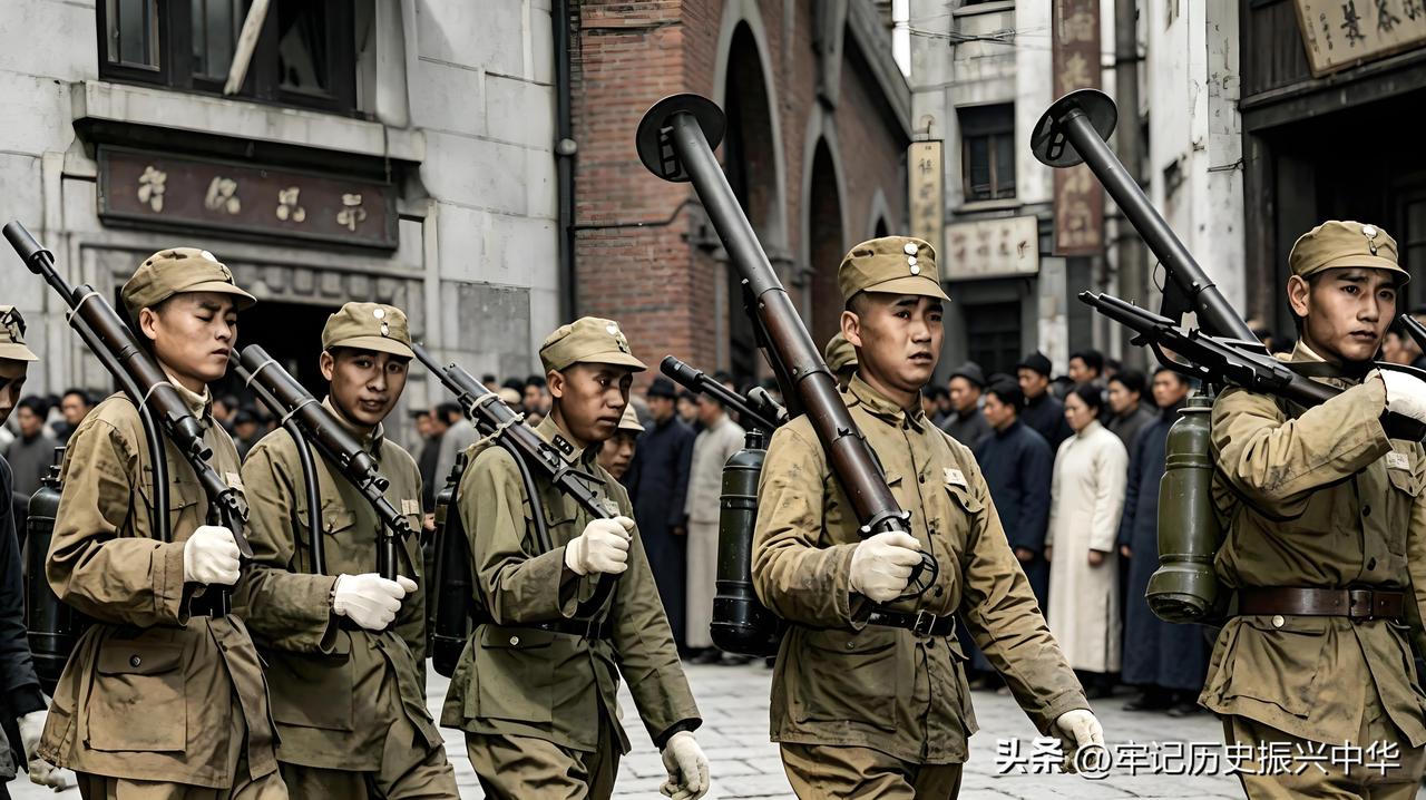 1945年8月日本宣布无条件投降，9月份中国军队昂首挺胸进驻上海。街上人山人海，
