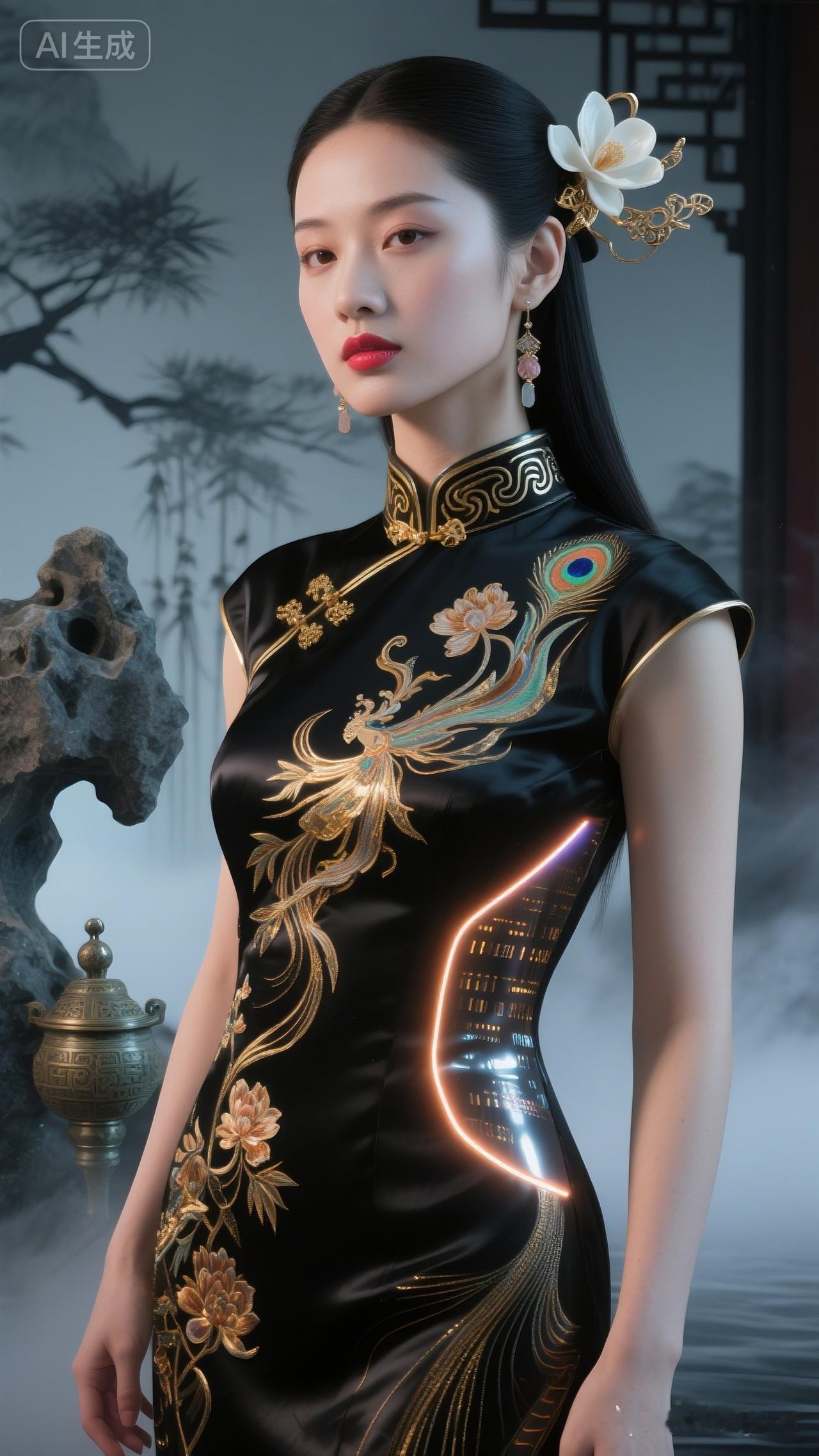 东方古典与现代科技的完美融合，惊艳的AI生成艺术！