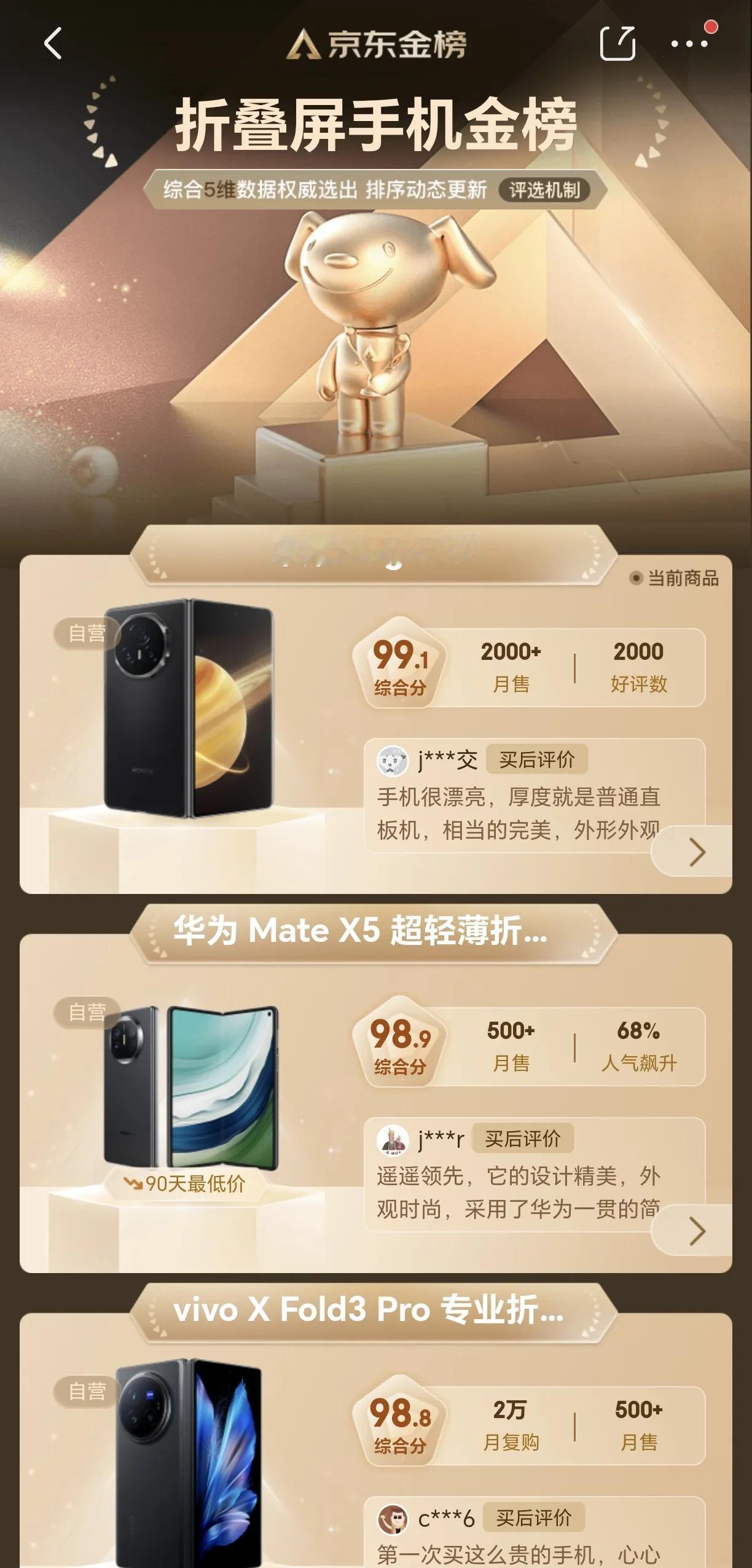 果不其然！荣耀Magic V3这波降维打击把华为Mate X5和vivo X F