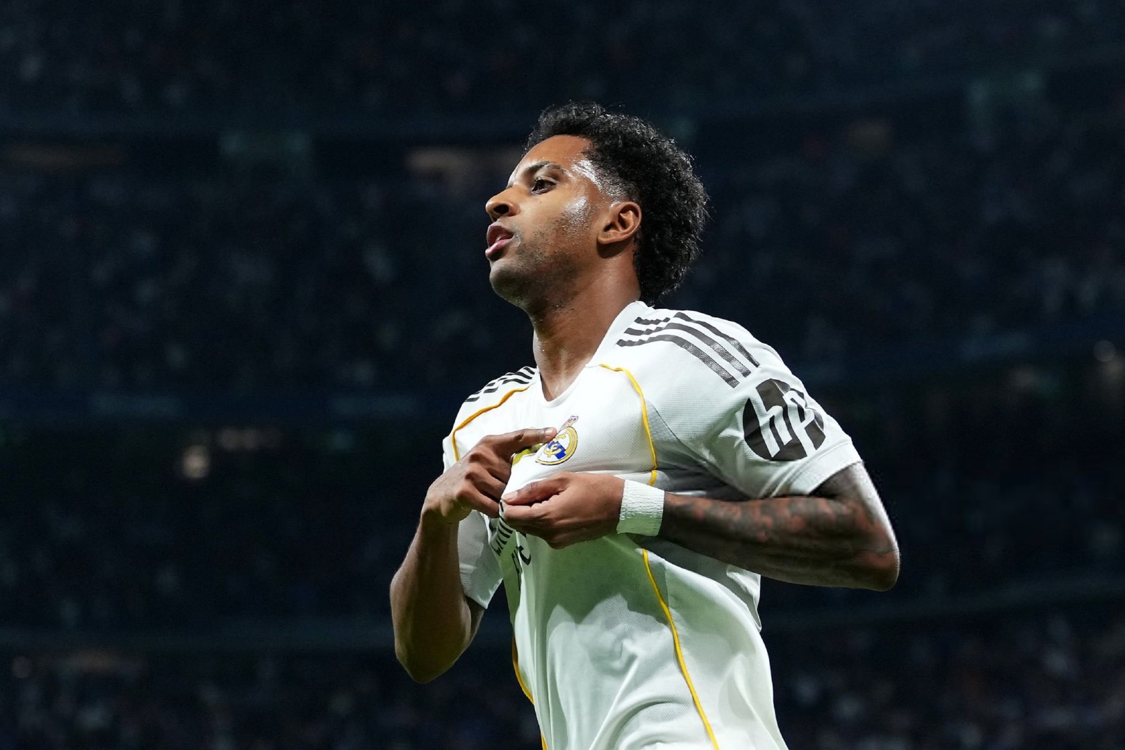 我们都知道这个进球对罗德里戈意味着什么...欧冠联赛 皇马VS曼城 halama