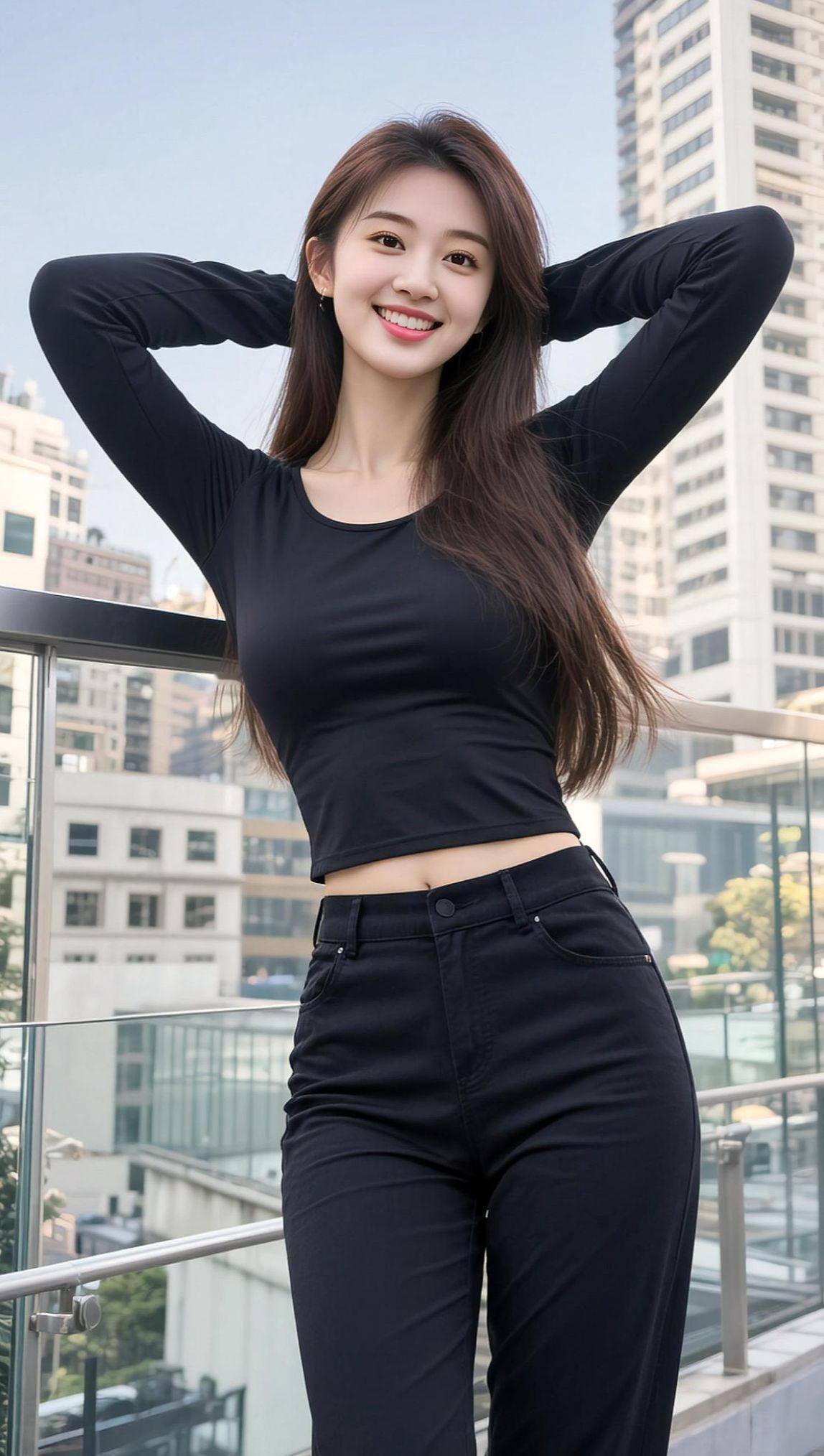 AI都市简约自拍 抖音ai创作 高颜值