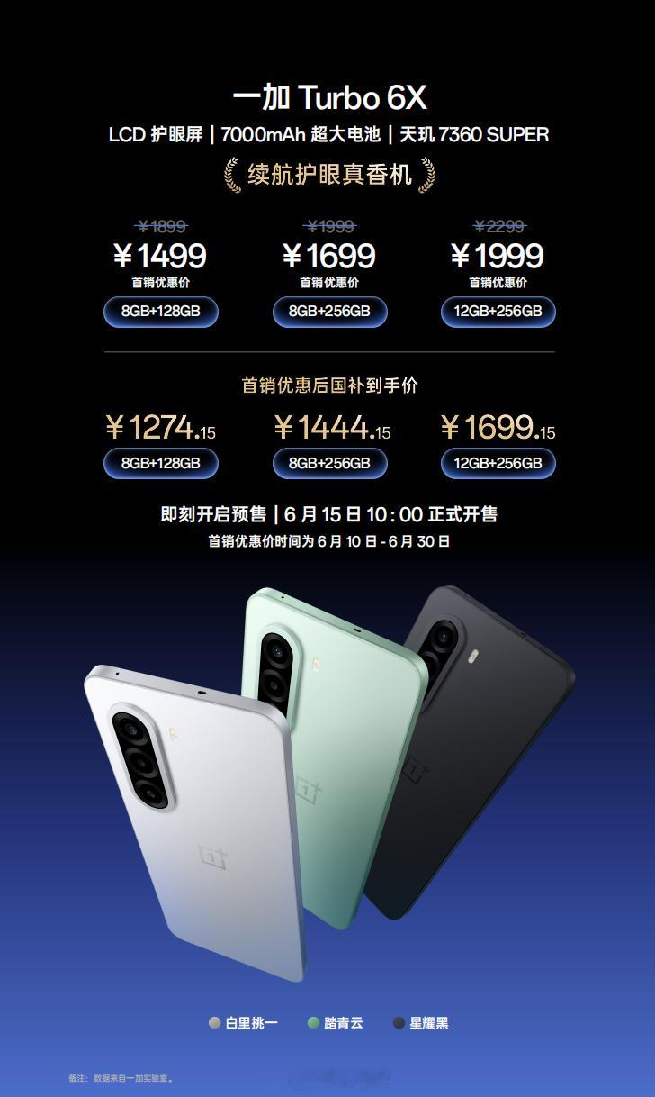 一加Turbo6X系列 正式发布，这配置和价格真的很有诚意！一加 Turbo 6
