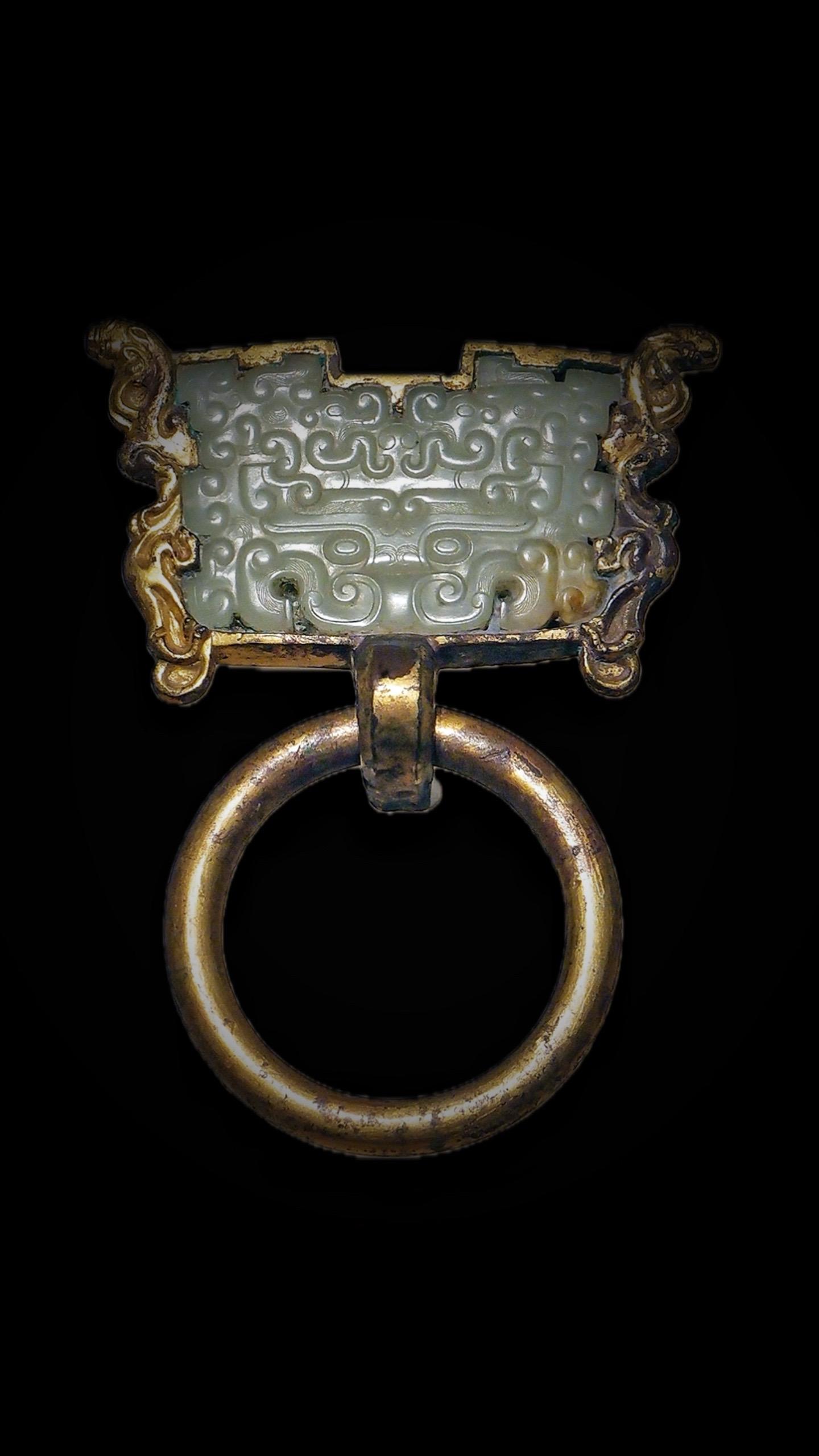 西汉· 镶玉鎏金铜铺首。百川东到海，何时复西归——汉乐府《长歌行》  ...