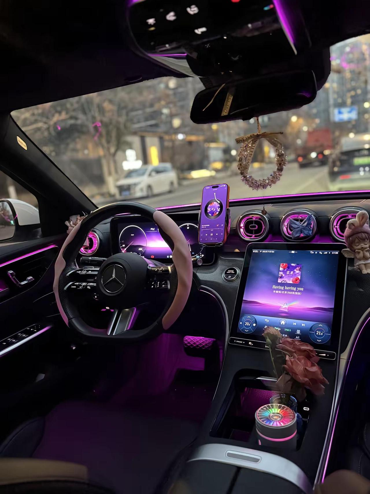 可以看看大家的氛围灯吗奔驰 晒出你的爱车 内饰 奔驰c260l