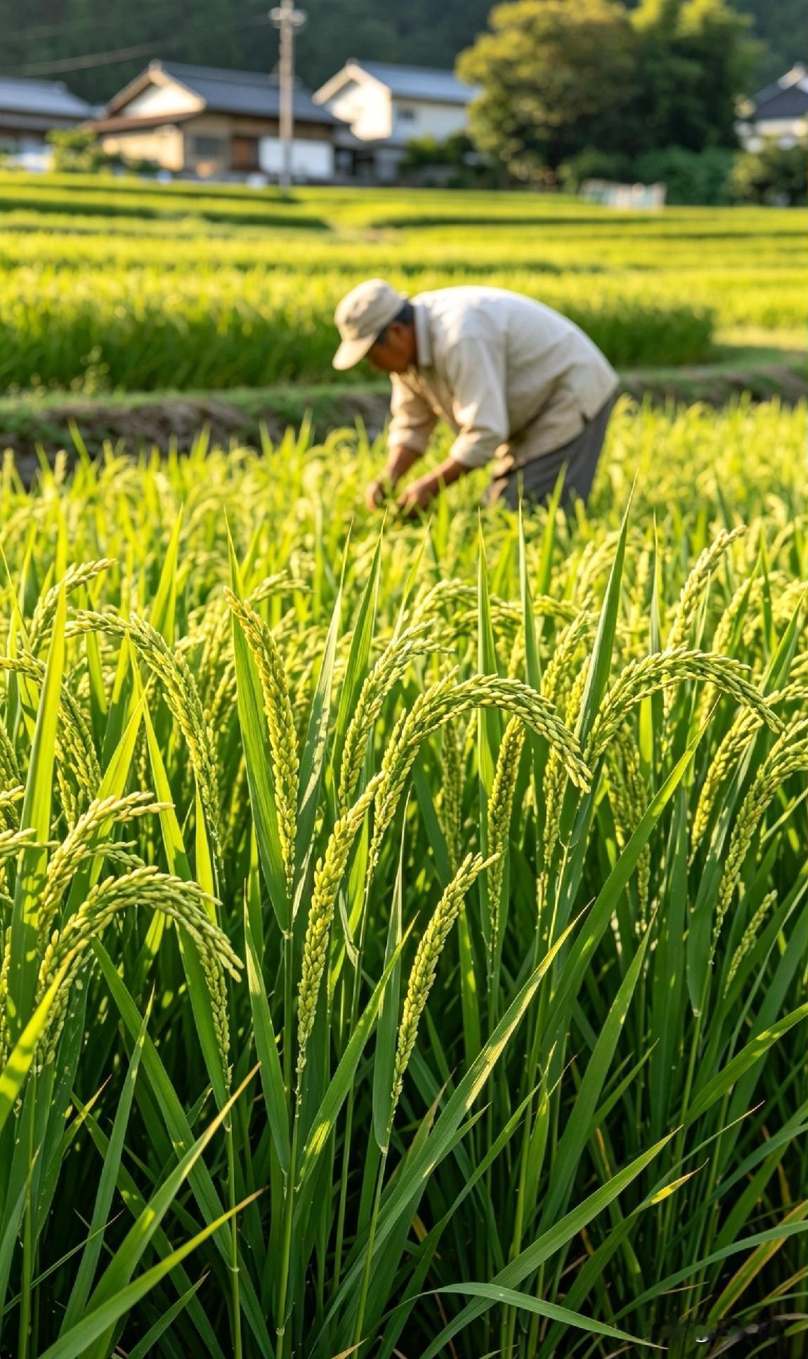 万顷稻浪翻涌金黄，清风拂过层层涟漪，遍野稻香氤氲，勾勒出田园最美风光！