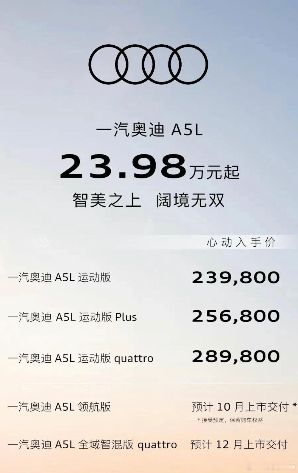 图一是一汽奥迪A5L图二是上汽奥迪A5L两个车这次都调的巨运动一汽的形态偏三厢上