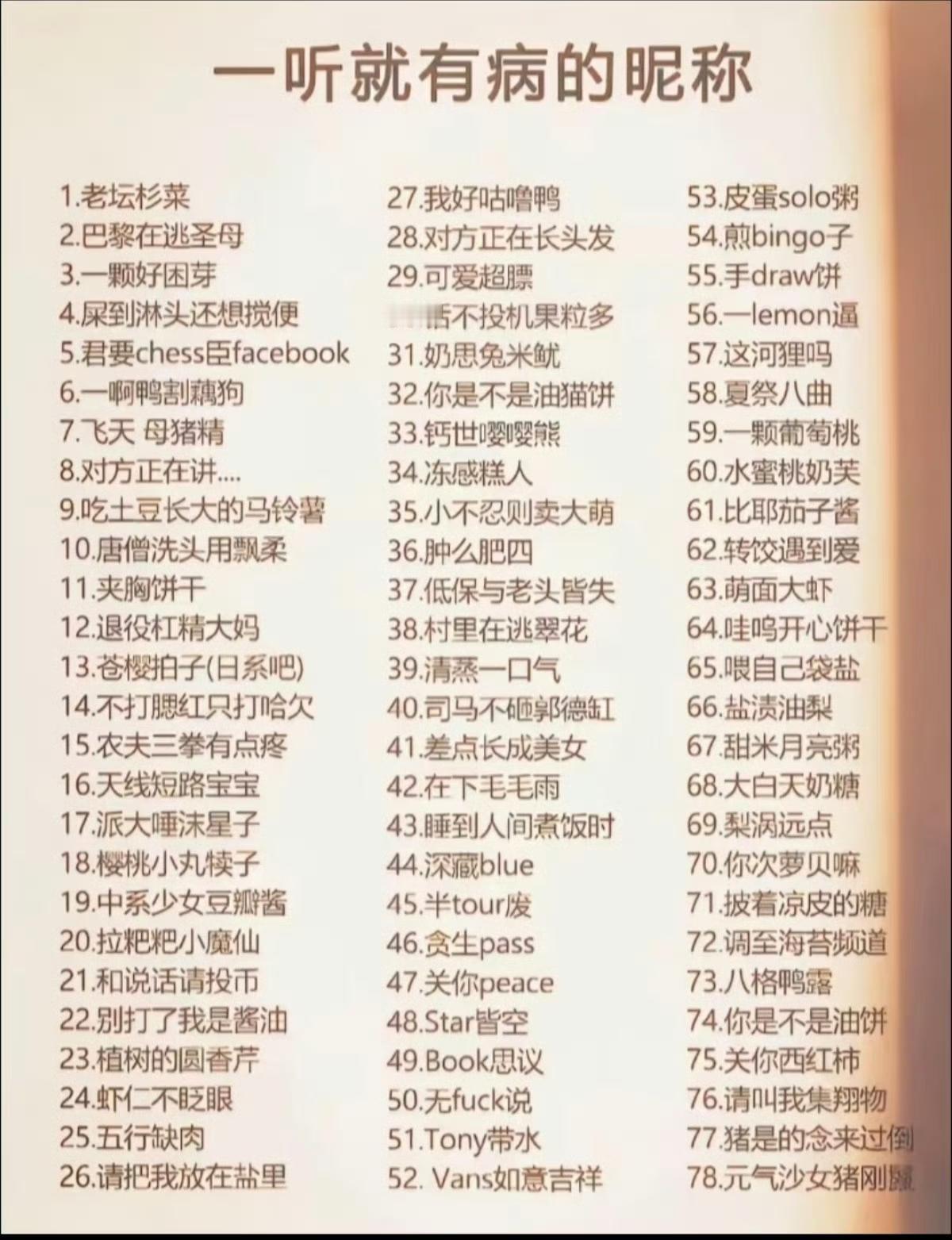 老登三大网名，宁静致远，天高云淡， 上善若水。