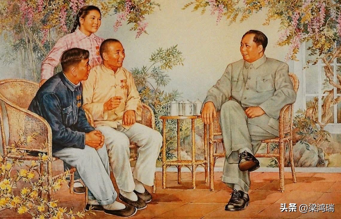 这幅画作名为《毛主席接见劳动模范》（又名《毛主席和劳动模范谈心》），是由著名画家