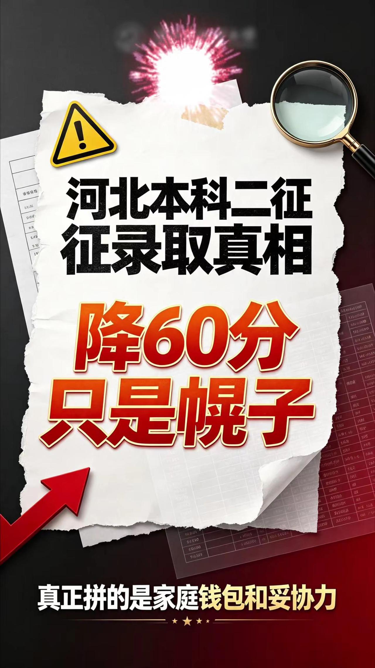 河北本科二征录取真相：降60分只是幌子。河北本科二征录取真相：降60分只是幌子，